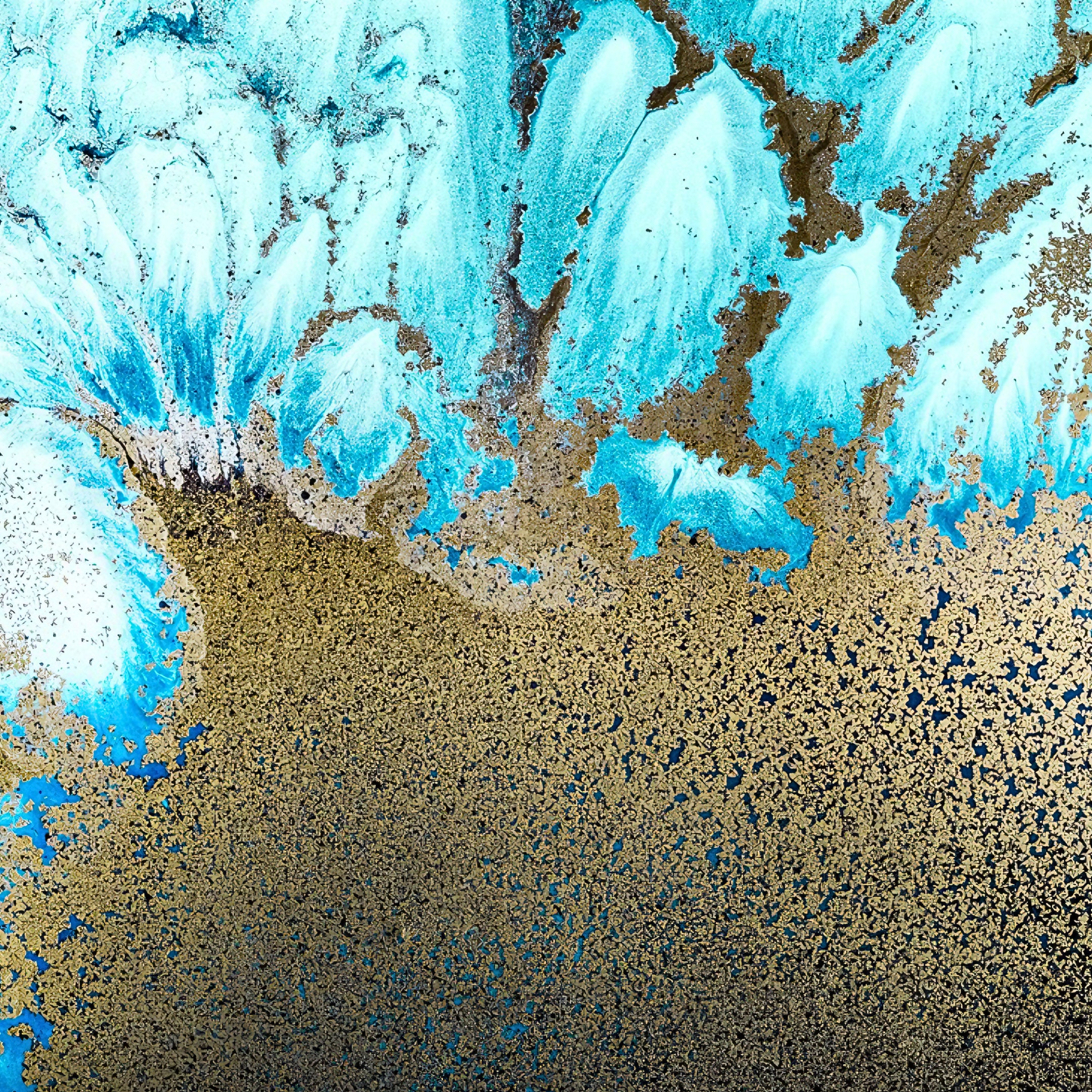 Large Turquoise Art, Coral Reef Canvas Print ~ Unique Nautical Giclee ...