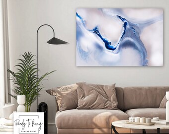 White Livingroom Art - Ocean Wall Art Print - Ocean Canvas - Ocean Art Print - Living room Wall Decor - Pale Blue Wall Art Print Canvas