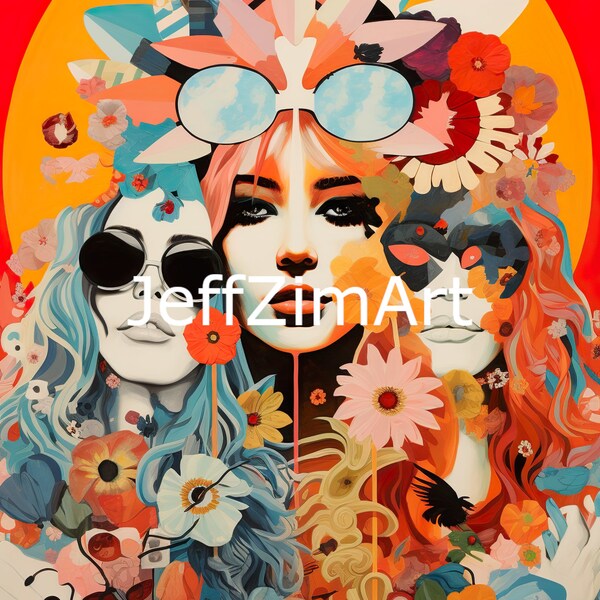 PLUR Flower Power Wall Art Poster Digital Image File Download Print at Home