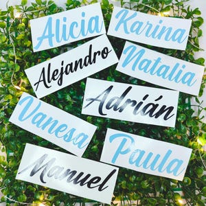 Set de 5 etiquetas personalizadas,etiqueta de vinilo para botellas de agua personalizadas, etiqueta para caja de regalo,pegatina impermeable