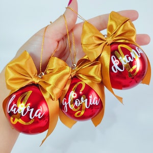 Personalized Christmas balls with initials and names, Christmas balls, Christmas decorations, red Christmas balls, Christmas balls