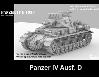 Panzer IV Ausf D/E 1:56 Scale 28mm Model Kit - Unpainted, Assembly Required