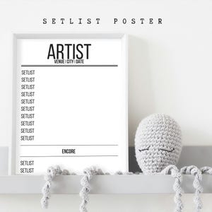 Póster personalizado / de concierto / de lista de canciones / impreso / de pared / regalo para él / regalo para ella / regalo especial / regalo para fanáticos de la música / recuerdos