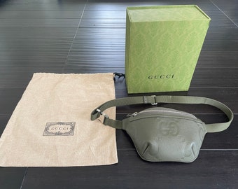 Jumbo GG, Authentic Army Green Fanny Pack, Belt Bag, Stretches to waist size 50, with gift box, dust bag and receipt of purchase.