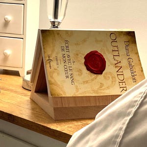Handmade Solid Wood Book Stand with Integrated Bookmark