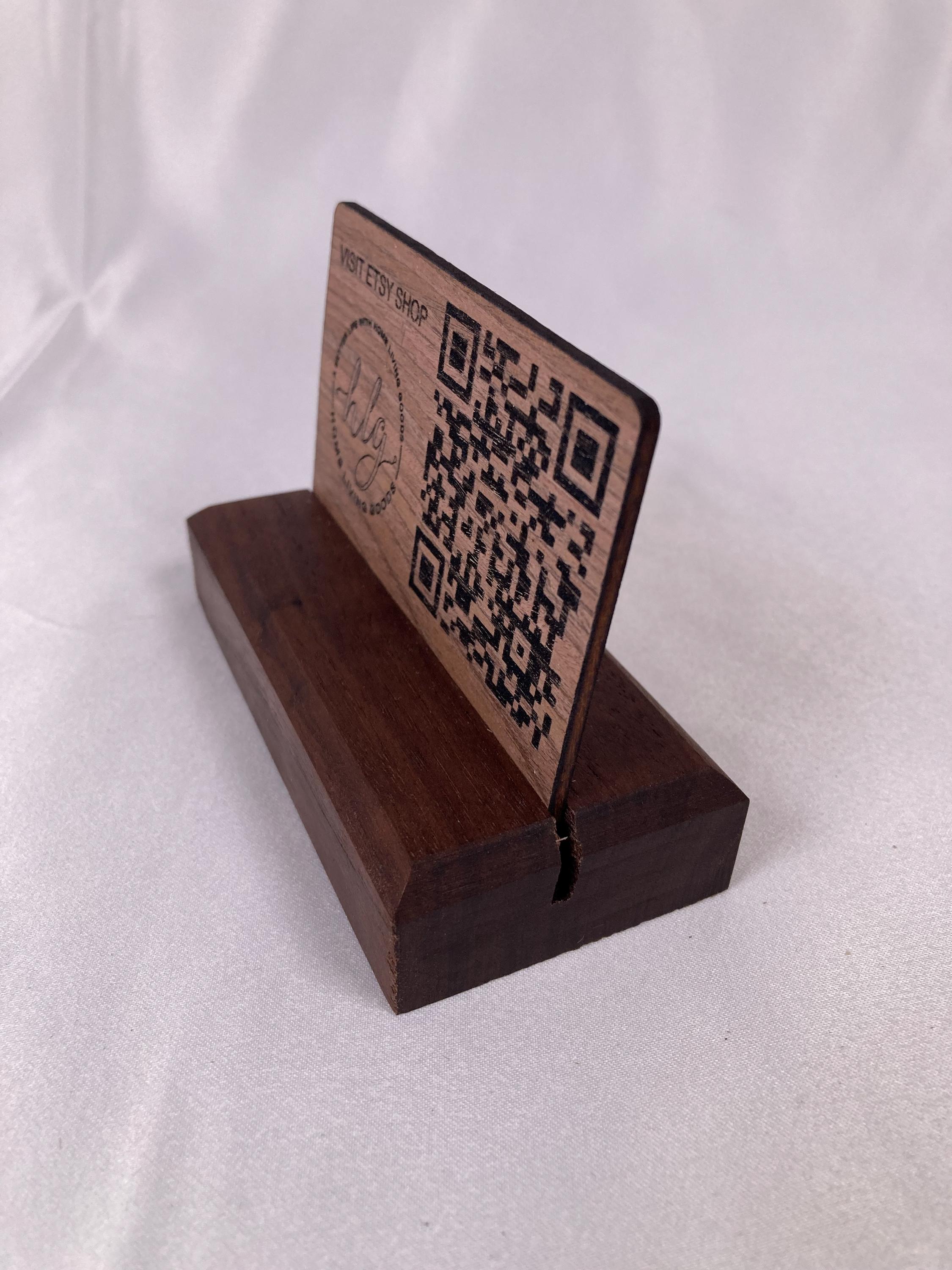 Custom Wooden QR Code Display – Personalized Business Scan Sign - Etsy