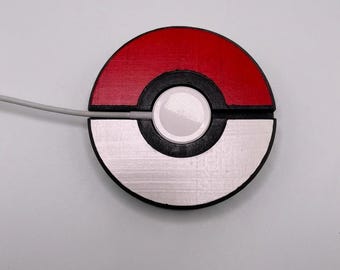 Op Pokeball geïnspireerde Apple Watch-standaard | Handgemaakt houten laadstation | Gamer & Geek-bureaucadeau