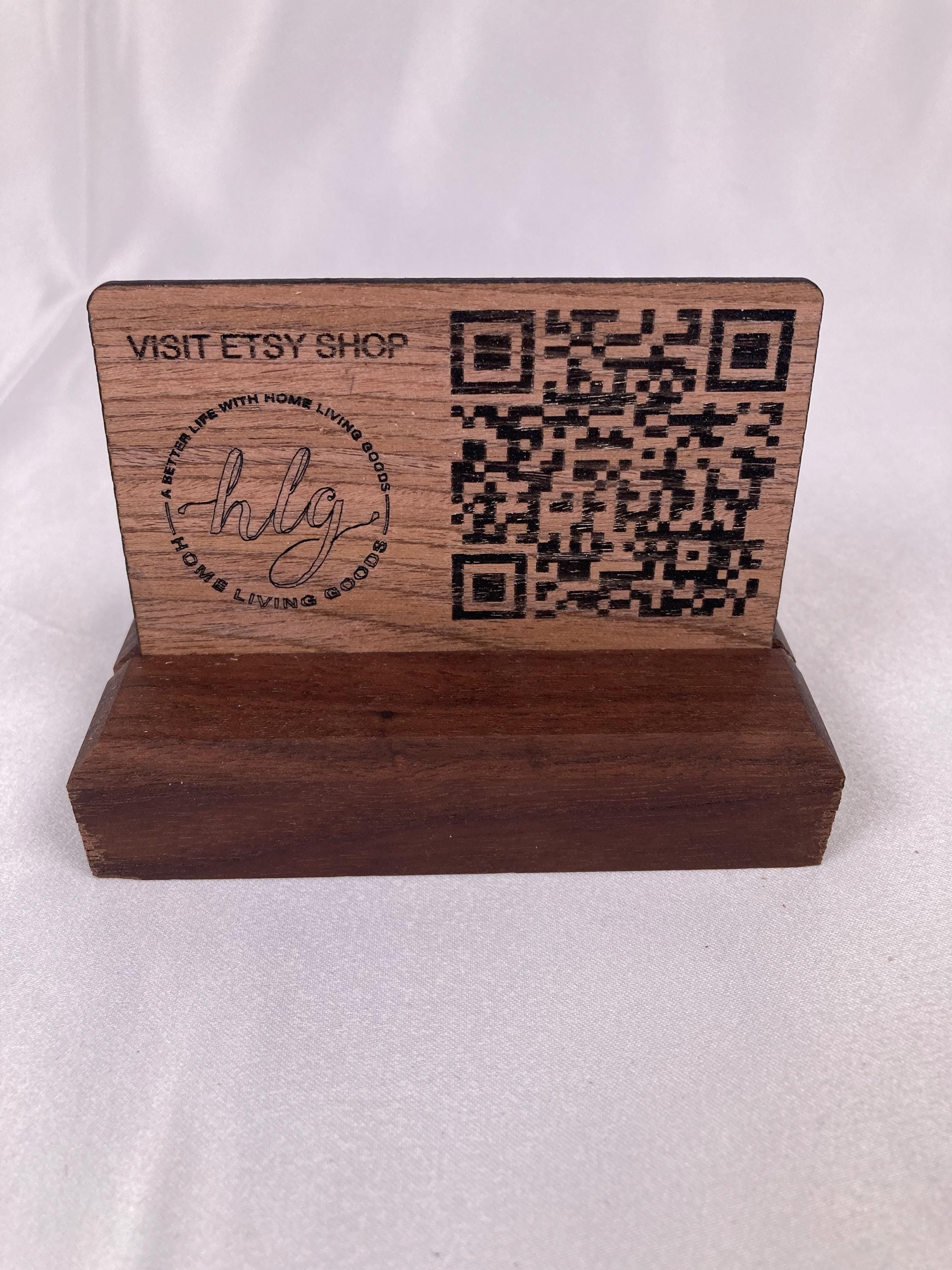 Custom Wooden QR Code Display – Personalized Business Scan Sign - Etsy
