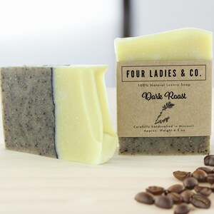 Dark Roast Bar Soap | Aloe Vera Soap | Natural Organic Handmade Cold Process Soap | Palm Oil Free | Vegan | Exfoliating Soap