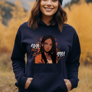 Uh No! Graphic Printed Hoodie - Express Your Sassy Side in Style
