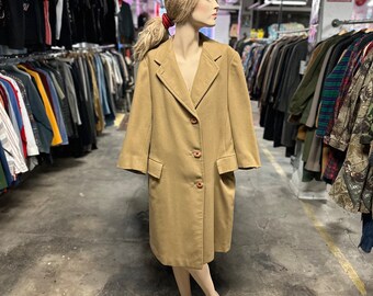 Vintage camel wool trench / classic wool coat / 80-90's coat / high quality