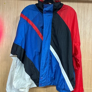 Vintage Christian Dior Windbreaker Red Blue Size M 1980's - 1990's