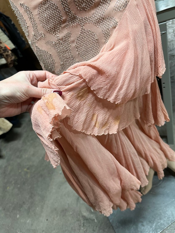 Vintage 1920's dress / pink peach dress / size S - image 7
