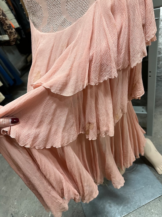 Vintage 1920's dress / pink peach dress / size S - image 6