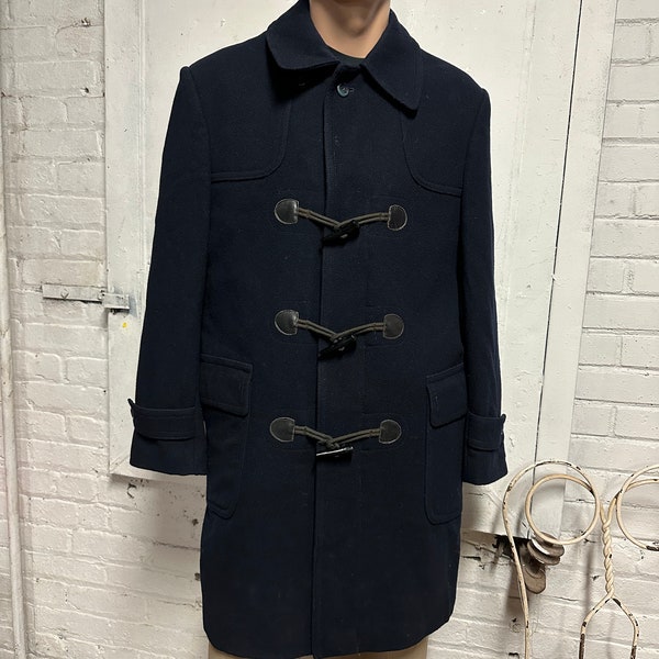 Vintage Duffle Coat / Made in Bulgaria / Utex / Size 42 / Dark blue / Duffle Jacket