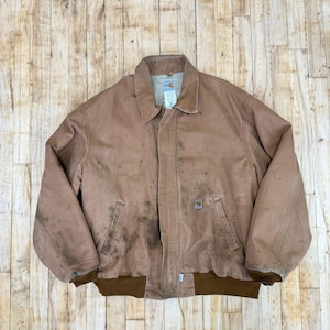 Rare vintage Carhartt FR workwear jacket / Made in Usa / Heavily distressed utility piece / AS IS condition / 2XL