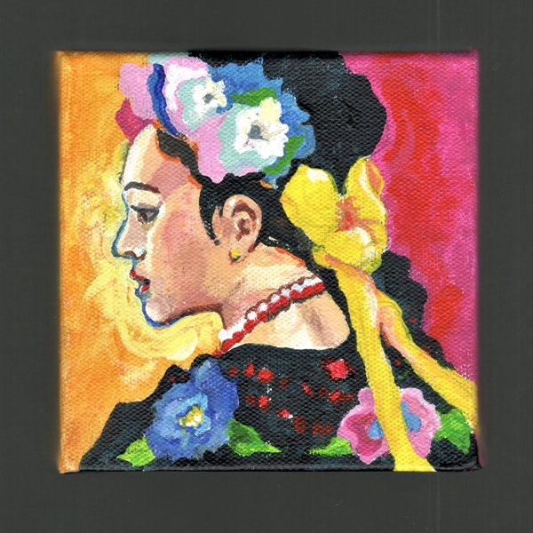 Spanish Dancer, Original 5" x 5" Acrylic Mini Painting and Cards by Arizona Artist, Karlene Koch Voepel.