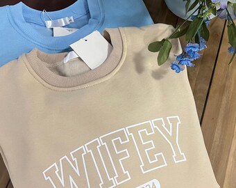 Personalized Wifey Sweatshirt, Bridal Shower Gift