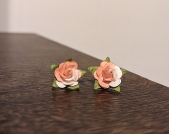 Handmade Paper Carnation Earrings