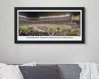 2014 Pinstripe Bowl Penn State vs. Boston College Framed Panoramic Print | Game Day Memorabilia | Football Gift for Him | Yankee Stadium