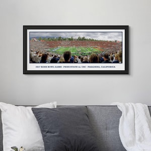 2017 Rose Bowl - Penn State vs. USC  Framed Panoramic Print - Blue Band | Nittany Lions Football Home Decor | Gift for Penn State Alumni