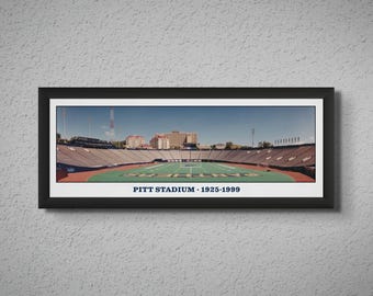Historic Pitt Stadium Framed Panoramic Print | Pittsburgh Panthers Football Memorabilia | Alumni Fan Gift