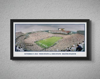 2012 Penn State-Ohio State White Out Framed Panoramic Print | Game Day Memorabilia | Penn State Football Gift for Him