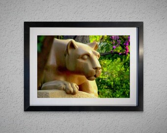 Nittany Lion Shrine in the Spring Framed Print by Tom Mairs Photography | Penn State Graduation Gift | PSU Campus Wall Art