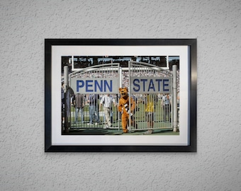 Lion at the Gate - Framed Penn State Print by Tom Mairs Photography | PSU Nittany Lion Mascot Photo | Beaver Stadium