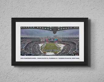 2025 Pinstripe Bowl Penn State vs Clemson Framed Print | Historic Penn State Football Yankee Stadium Game | Nittany Lion Fan Gift