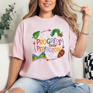 Comfort Colors®, Progress Over Perfection Shirt, Inspirational Teacher Shirt,Back To School Shirt,Teacher Appreciation Gift,Teachers Day Tee