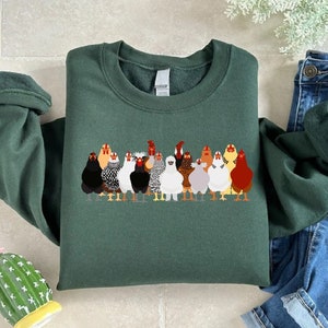 Country Chicken Sweatshirt, Chicken Farm Sweater, Chicken Lover Sweater, Farm Animals Crewneck Sweatshirt, Chicken Owner Gift, Farmer Gift