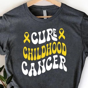 Cure Childhood Cancer T-Shirt, Gold Ribbon Shirt, Childhood Cancer Awareness Gift Shirt, Childhood Survivor Gift Tee, Cancer Family Shirt