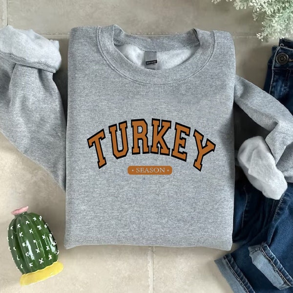 Turkey Season Sweatshirt, Thanksgiving Turkey Shirt, Thankful Family Tee, College Gobble Sweater, Fall Women Gift, Vintage Turkey Crewneck