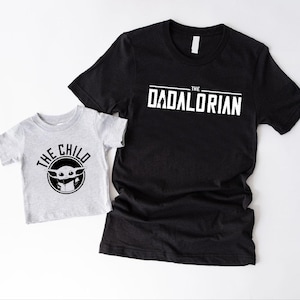 Dadalorion and Baby Yoda Shirt, Disney Dad Son T-shirt, Family Matching Shirts, Father's Day image 1
