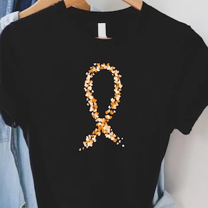 Leukemia Cancer Ribbon Tshirt, Leukemia Cancer Awareness Shirt, Leukemia Fighter Shirt, Leukemia Survivor Gift Shirt, Orange Ribbon Shirt