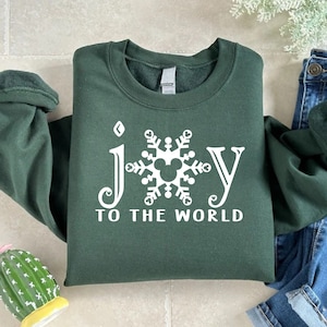 Joy To The World Disney Sweatshirt, Mickey Mouse Shirt, Disney Christmas Tee, Disney Trip Gifts, Snowflake Sweater, Winter Graphic Shirt