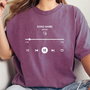 Custom Song Name Comfort Colors® Shirt, Personalized Artist Name Shirt, Favorite Song Shirt, Custom Couples Music Tee, Musician Gift