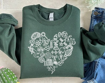 Science Love Sweatshirt, Chemistry Sweater, Stem Student Sweatshirt, Science Teacher Gift, Laboratory Outfit, Biologist Gift Sweatshirt