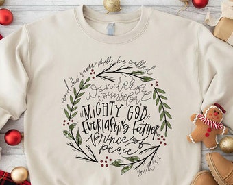 Christmas Christian Sweatshirt,Christian Gifts Tee,Religious Women Shirt,Christian Shirts,Bible Verse Sweater,Christian Christmas Sweatshirt