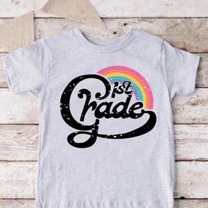Retro First Grade Shirt, Kids Back to School Tshirt, Distressed Rainbow 1st Grade Tee, Elementary School Tshirt,1st Grade Teacher Gift Shirt