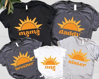 Sunshine Matching Family Birthday Shirt, Matching Family Tee, Sun Theme Birthday Tshirt, First Birthday Party Shirt, Family Birthday Gift