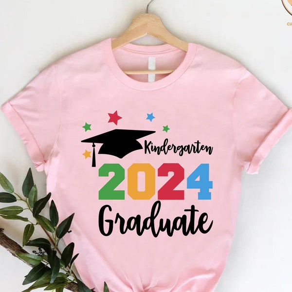 Kindergarten 2024 Graduate Shirt, Kid Graduation Celebration Tee,Kids Grad Gift,Kindergarten Class of 2024 Tee,Last Day of Kindergarten Gift