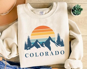 Vintage Colorado Sweatshirt, Colorado Mountain Shirt, Colorado Vacation Tee, Camping Shirt, State Sweater, Hiker Shirt, Nature Lover Gift