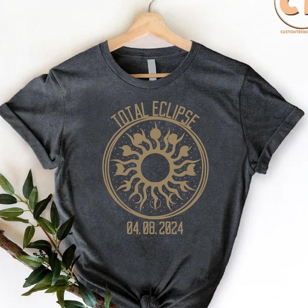 Total Eclipse April 8th 2024 Shirt, Boho Celestial Solar Eclipse Shirt, USA Solar Eclipse Souvenir Gift, Path Of Totality Astronomy Shirt