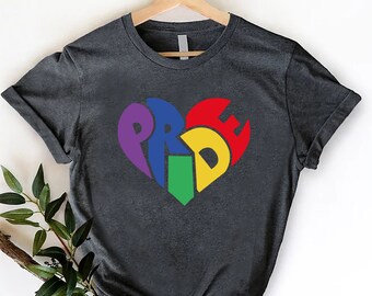 Pride Heart Rainbow T-Shirt, Love Wins Shirt, LGBTQ Support Tee