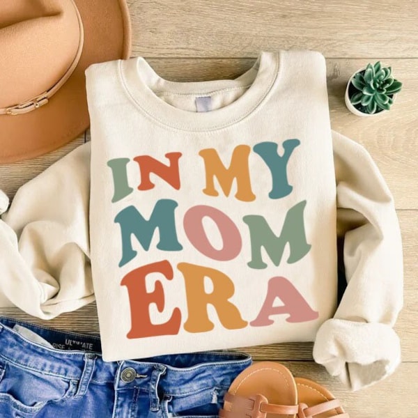 In My Mom Era Sweatshirt, Mama Sweatshirt, Mom Birthday Gift, New Mom Shirt, Best Mom Sweater, Mothers Day Tee, Pregnancy Gift, Colorful Mom