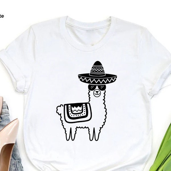 Llama Fiesta Shirt, Llama Sombrero Tee,Happy Cinco De Mayo Kids Shirts,Mexico Trip Shirt,Kids Cinco De Mayo Fiesta Party Gift, Mexican Gifts