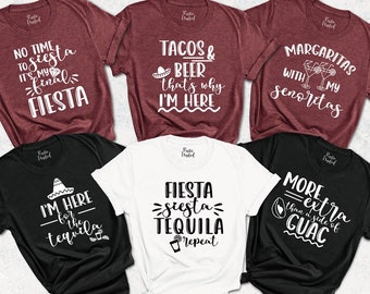 Fiesta Bachelorette Party Shirt,Fiesta Bridal Shower Tee,Tequila and Tacos, Girls Trip Group Shirts,Group Matching Shirts,Wedding Party Gift
