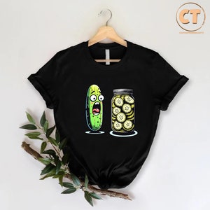 a t - shirt with a pickle and cucumber on it